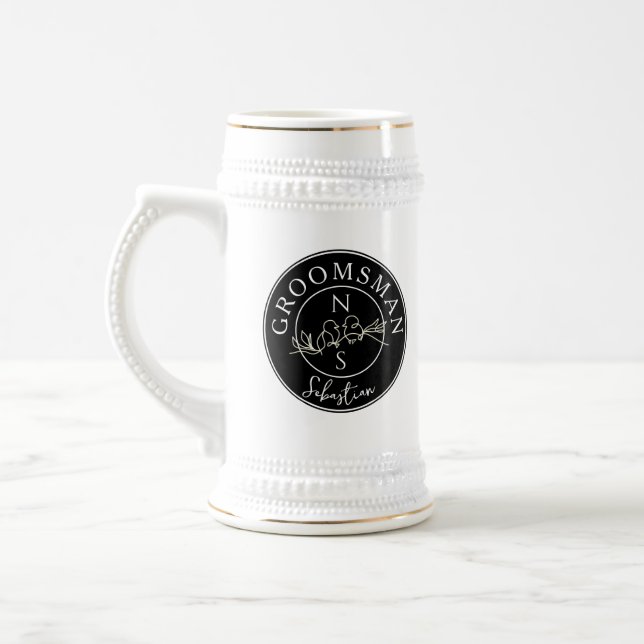 Personalized Groomsmen Beer Stein (Left)