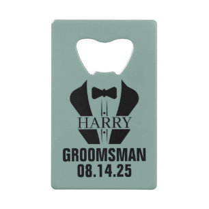 Personalized Groomsmen, Father's Day Gift Credit Card Bottle Opener