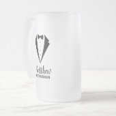 Personalized Groomsmen Frosted Glass Beer Mug (Front Left)