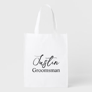 Personalized Groomsmen Gift Bag,Groomsmen Gifts,Cu Grocery Bag