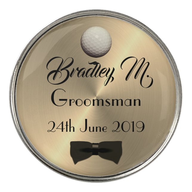 Personalized Groomsmen Gift Golf Ball Marker (Front)
