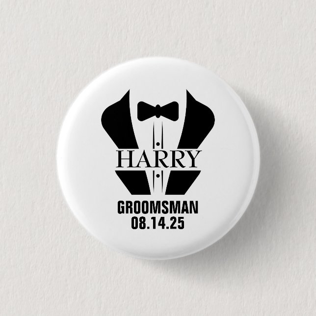 Personalized Groomsmen Gifts Button (Front)
