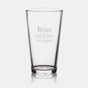 Personalized Groomsmen Gifts, Custom juice Glasse Pint Glass