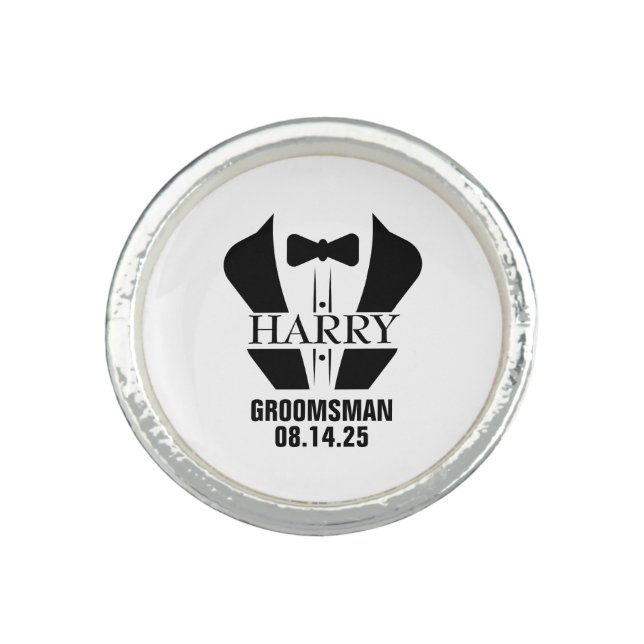 Personalized Groomsmen Gifts Ring (Front)