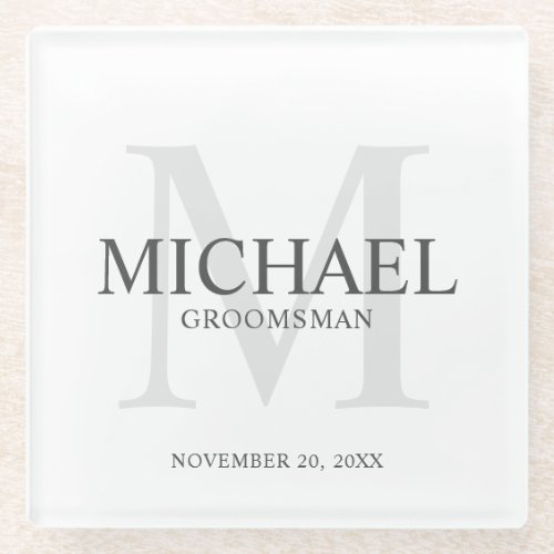Personalized Groomsmen Glass Coaster