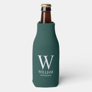 Personalized Groomsmen Monogram & Name Bottle Cooler