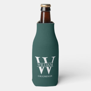 Personalized Groomsmen Monogram & Name Bottle Cooler