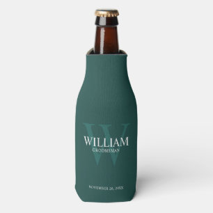 Personalized Groomsmen Monogram & Name Bottle Cooler