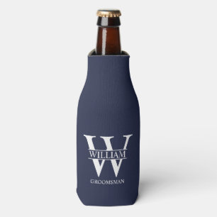 Personalized Groomsmen Monogram & Name Bottle Cooler