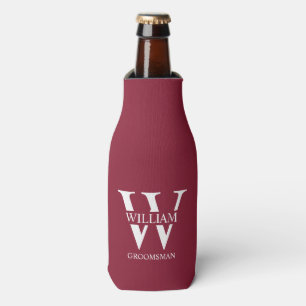 Personalized Groomsmen Monogram & Name Bottle Cooler