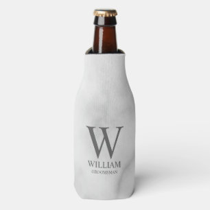 Personalized Groomsmen Monogram & Name Bottle Cooler
