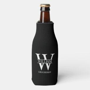 Personalized Groomsmen Monogram & Name Bottle Cooler