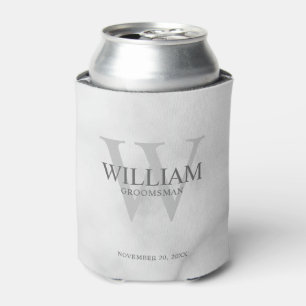 Personalized Groomsmen Monogram & Name Can Cooler