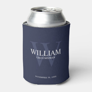 Personalized Groomsmen Monogram & Name Can Cooler
