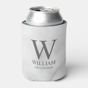 Personalized Groomsmen Monogram & Name Can Cooler
