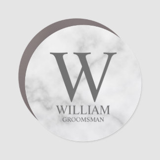 Personalized Groomsmen Monogram & Name Car Magnet