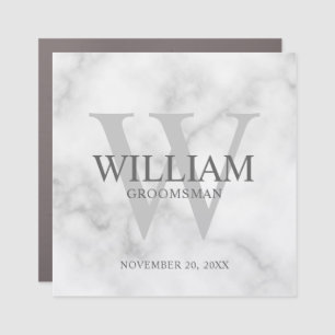 Personalized Groomsmen Monogram & Name Car Magnet