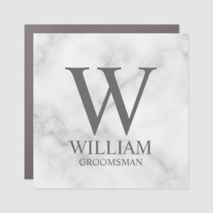 Personalized Groomsmen Monogram & Name Car Magnet