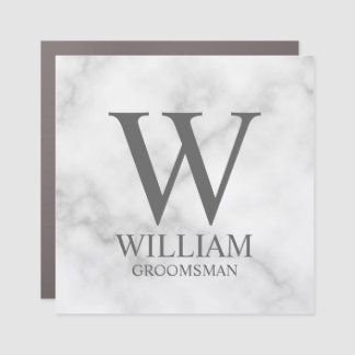 Personalized Groomsmen Monogram & Name Car Magnet