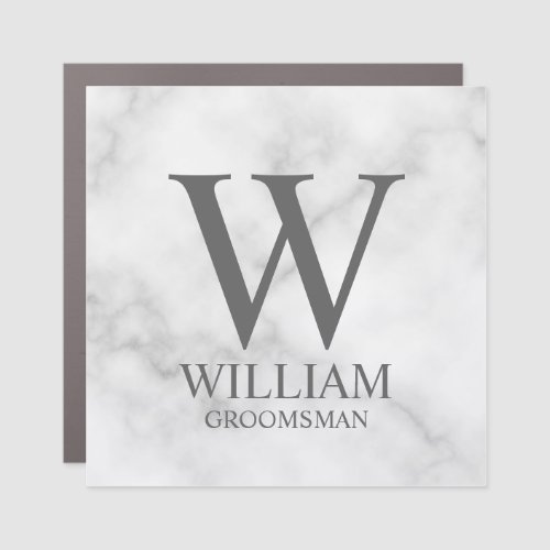 Personalized Groomsmen Monogram & Name Car Magnet