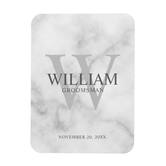 Personalized Groomsmen Monogram & Name Magnet (Vertical)