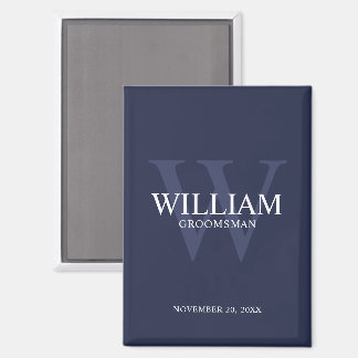 Personalized Groomsmen Monogram & Name Magnet