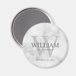 Personalized Groomsmen Monogram & Name Magnet