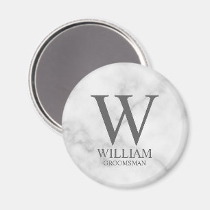 Personalized Groomsmen Monogram & Name Magnet