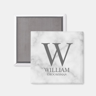 Personalized Groomsmen Monogram & Name Magnet