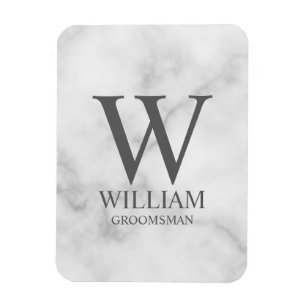 Personalized Groomsmen Monogram & Name Magnet