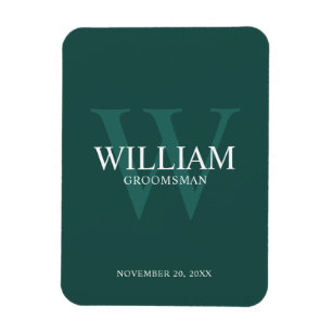 Personalized Groomsmen Monogram & Name Magnet