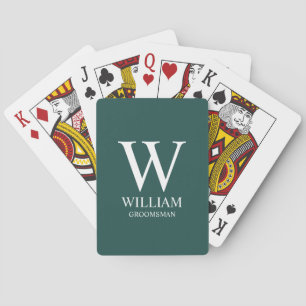 Personalized Groomsmen Monogram & Name Poker Cards