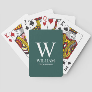 Personalized Groomsmen Monogram & Name Poker Cards