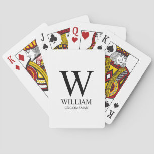 Personalized Groomsmen Monogram & Name Poker Cards