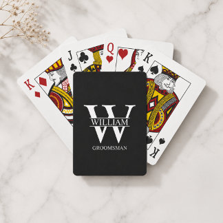 Personalized Groomsmen Monogram & Name Poker Cards