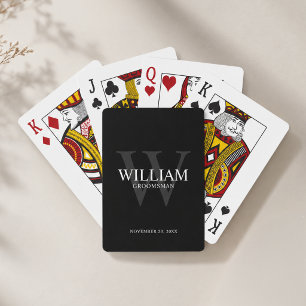 Personalized Groomsmen Monogram & Name Poker Cards