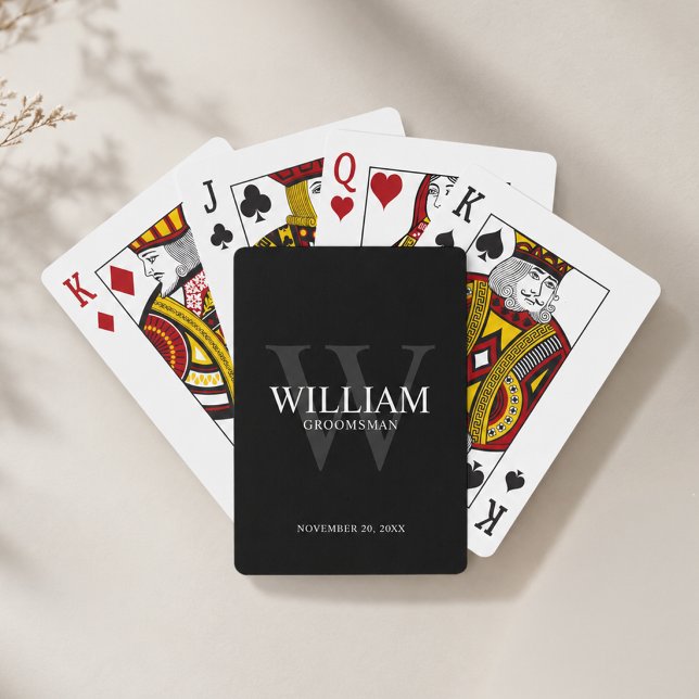 Personalized Groomsmen Monogram & Name Poker Cards (Creator Uploaded)