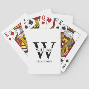 Personalized Groomsmen Monogram & Name Poker Cards