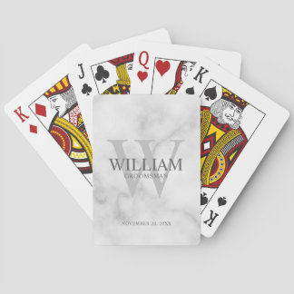 Personalized Groomsmen Monogram & Name Poker Cards