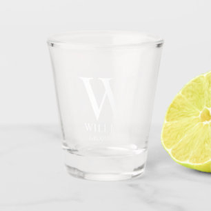 Personalized Groomsmen Monogram & Name Shot Glass