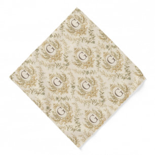 Personalized Groomsmen Old Money Vintage Monogram Bandana