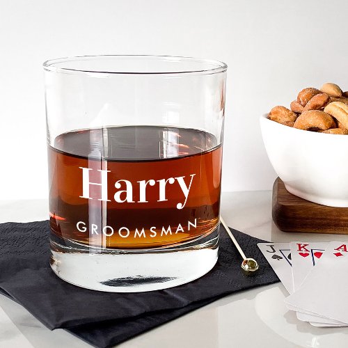 Personalized Groomsmen Wedding Whiskey Glass