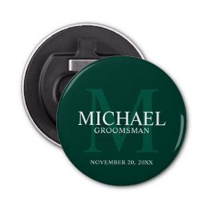 Personalized Groomsmen's name and monogram Bottle Opener
