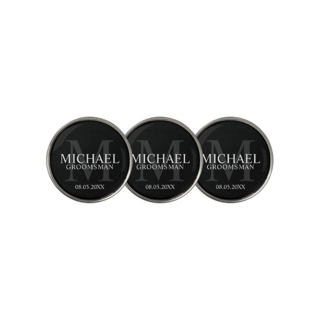 Personalized Groomsmen's name and monogram Golf Ball Marker (3 Up)