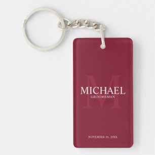 Personalized Groomsmen's name and monogram Keychain