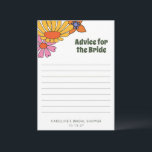 Personalized Groovy Floral Advice For The Bride Card<br><div class="desc">Give the bride-to-be some groovy guidance with our Personalized 70s Boho Floral Advice for the Bride Card! This retro-inspired card features vibrant floral designs that capture the free-spirited essence of the 70s. Perfect for a boho bridal shower, it allows guests to share their wisdom, tips, and heartfelt wishes for the...</div>