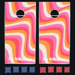 Personalized Groovy Swirl Cornhole Set<br><div class="desc">Elevate your outdoor fun with this incredibly groovy personalized cornhole set,  featuring a vibrant retro swirl design in eye-catching shades of pink,  orange,  and cream. Perfect for backyard parties,  beach days,  or tailgates,  this set is sure to be a conversation starter and bring a playful vibe to any gathering.</div>