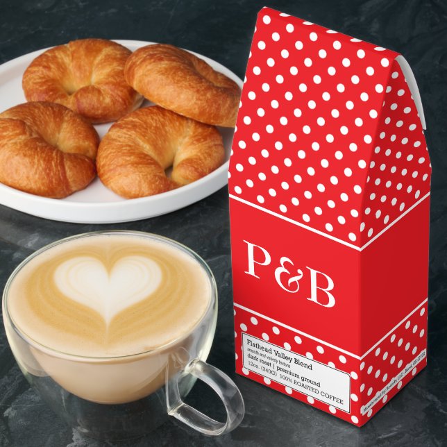 Personalized ground coffee wedding favor boxes (Breakfast)