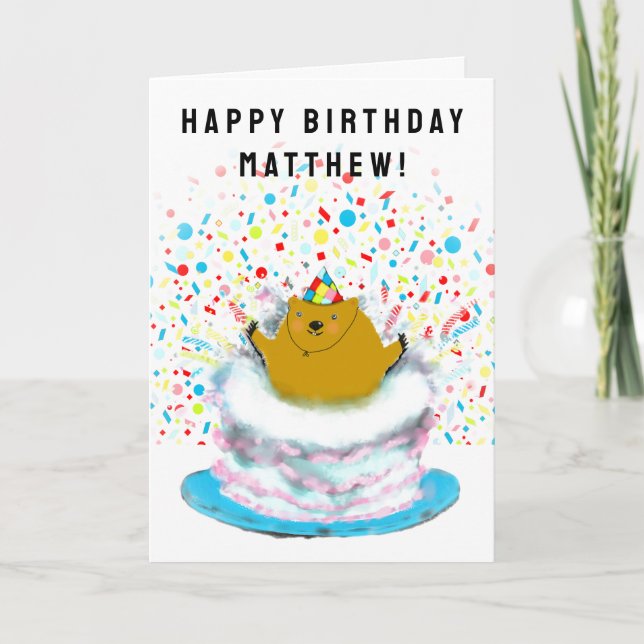 Personalized Groundhog Day Birthday Card (Front)