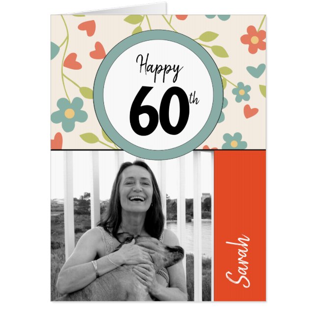 Personalized Group 60th Birthday Party Large Card (Front)